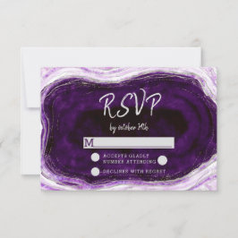 Respuesta RSVP de Amethyst Purple Geode Wedding