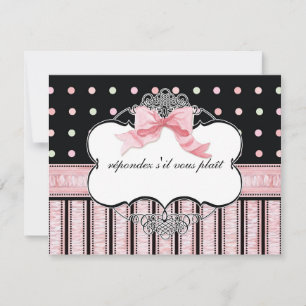 Respuesta RSVP de Bat Mitzvah - Swirl de Bow Dot