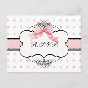 Respuesta RSVP de Bat Mitzvah - Swirl de Bow Dot