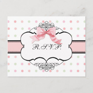 Respuesta RSVP de Bat Mitzvah - Swirl de Bow Dot