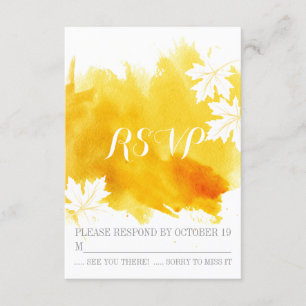 Respuesta RSVP de boda amarilla acuarela moderna