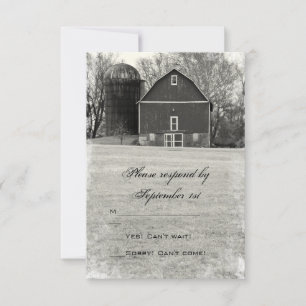 Respuesta RSVP de Boda de Barn de País