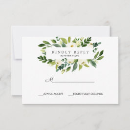 Respuesta RSVP de Boda de marco de Bloom Blanco