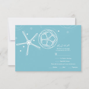 Respuesta RSVP de Boda Elegante de Starfish Blanco