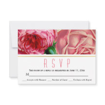 Respuesta RSVP de boda floral de rosas de cosecha