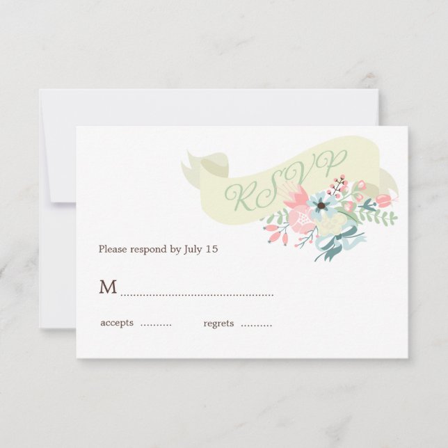 Respuesta RSVP de boda floral moderna (Anverso)