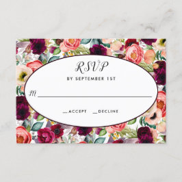 Respuesta RSVP de Boda Floral Romántica Jardín Res