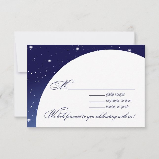 Respuesta RSVP de boda nocturna encantada (Anverso)