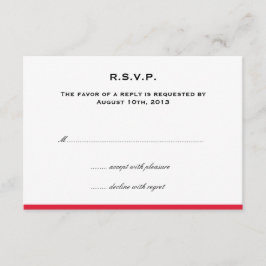 Respuesta rsvp de boda roja simple con borde de co