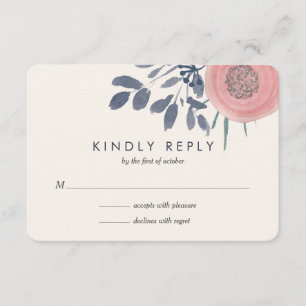 Respuesta RSVP de bodas de Rubor Poppies