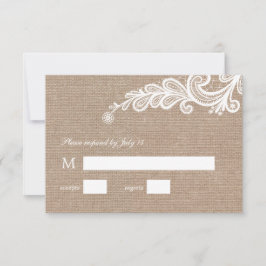 Respuesta RSVP de Burlap and Lace Wedding