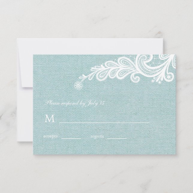 Respuesta RSVP de Burlap and Lace Wedding (Anverso)