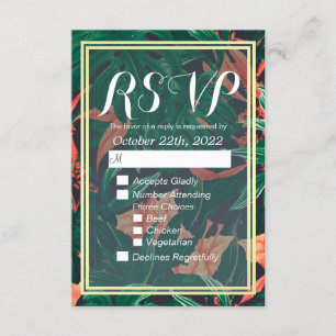 Respuesta RSVP de casamiento de marco de Relieve m