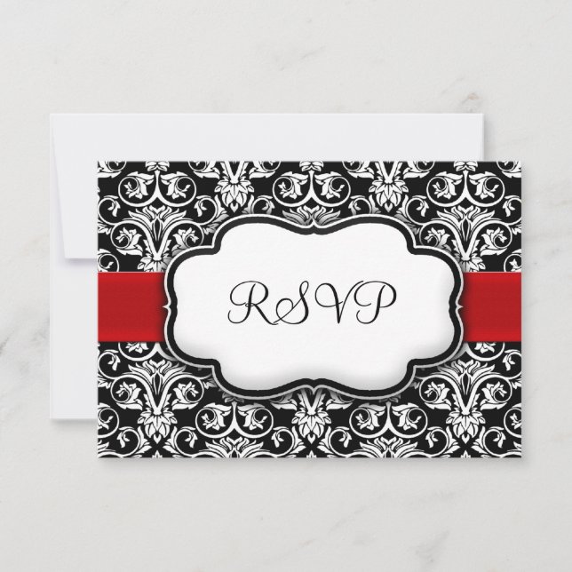 Respuesta RSVP de casquillo negro/blanco/rojo (Anverso)