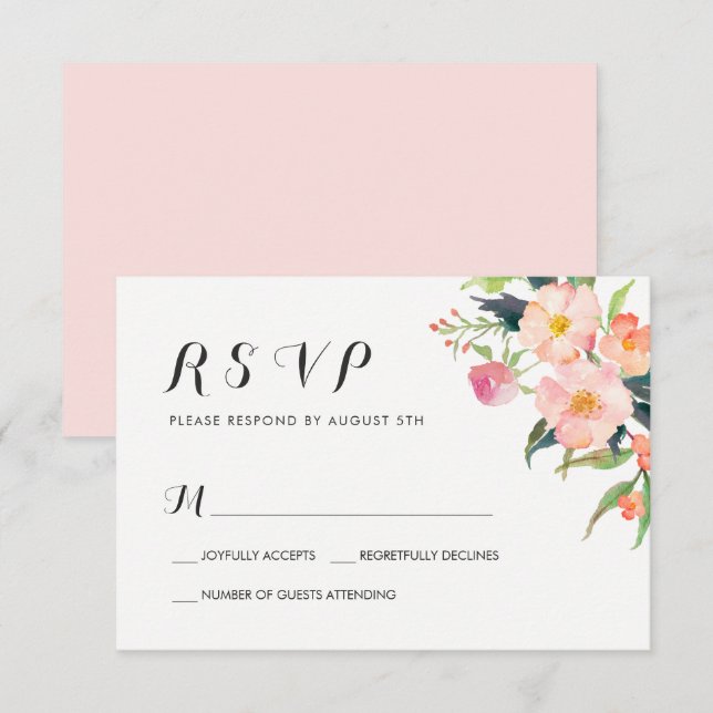 Respuesta RSVP de color de agua Jardín Botánico Fl (Anverso / Reverso)