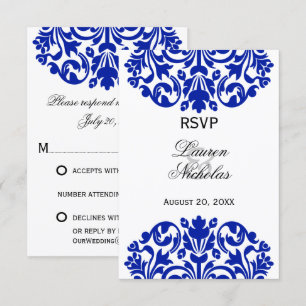 Respuesta RSVP de Damasco Azul Real