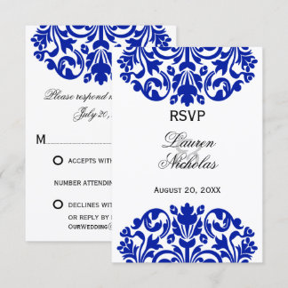 Respuesta RSVP de Damasco Azul Real