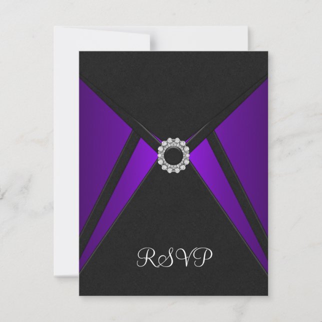 Respuesta RSVP de Diamante Negro Púrpura (Anverso)