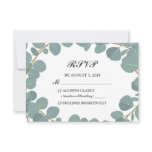 Respuesta RSVP de Eucalyptus Wreath Greenery Weddi