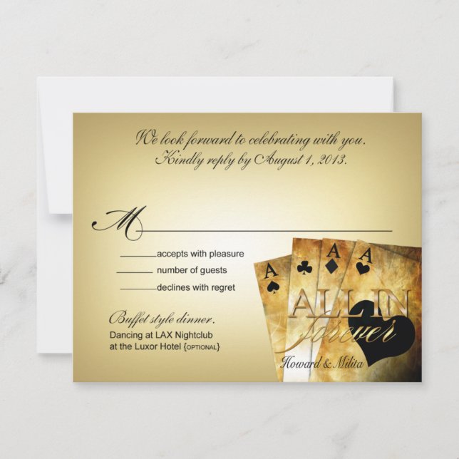 Respuesta RSVP de Howard y Milita Las Vegas Deluxe (Anverso)
