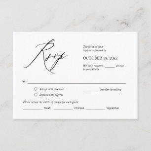 Respuesta RSVP de invitación de boda, tarjeta de o
