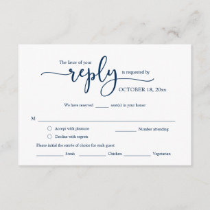 Respuesta RSVP de invitación de boda, tarjeta de o