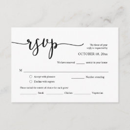 Respuesta RSVP de invitación de boda, tarjeta de o