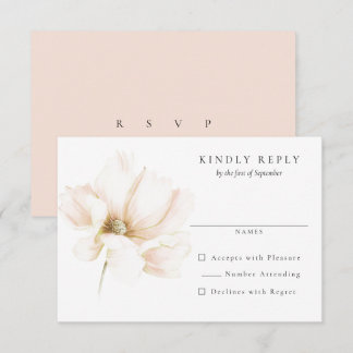 Respuesta RSVP de la boda de flor rosa de Rubor