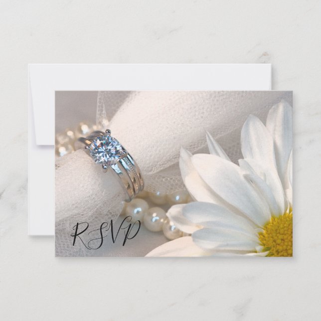 Respuesta RSVP de la boda de la marea blanca elega (Anverso)
