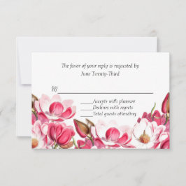 Respuesta RSVP de la boda de los Magnolias rosadas
