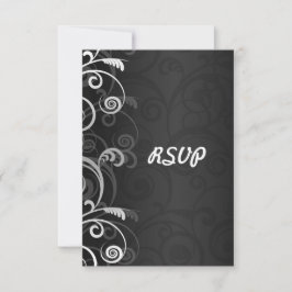 Respuesta RSVP de la boda floral moderna en blanco