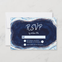 Respuesta RSVP de la boda Geode de la Agata Azul d
