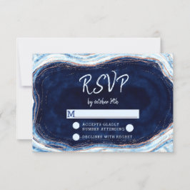 Respuesta RSVP de la boda Geode de la Agata Azul d