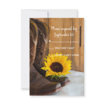 Respuesta RSVP de la boda occidental del girasol d