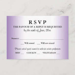 Respuesta RSVP de la boda púrpura