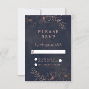 Respuesta RSVP de Moda de Boda de Relieve metaliza