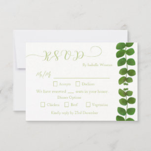 Respuesta RSVP de Moda verde boda