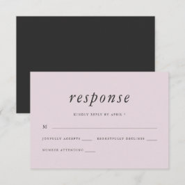 Respuesta Rsvp de Rubor minimalista y Boda Gris