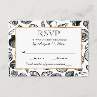 Respuesta RSVP de Seashells Beach Wedding