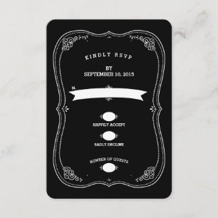 Respuesta RSVP de soporte de vintage de cartón bri