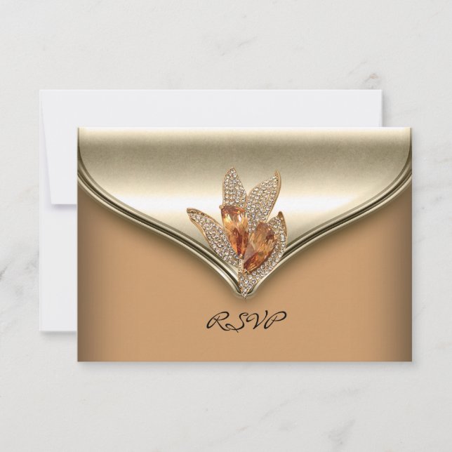 Respuesta RSVP Elegante Cumpleaños Caramelo Beige  (Anverso)