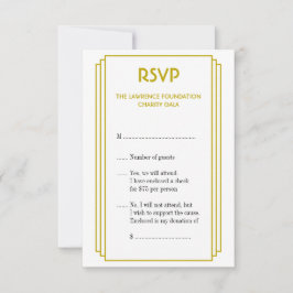 Respuesta RSVP en oro de marco apilado de color ma
