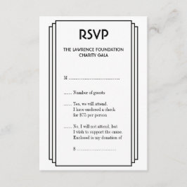 Respuesta RSVP en oro de marco apilado negro Art D