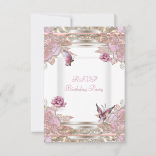 Respuesta RSVP Fiesta Rosa Mariposa Blanca