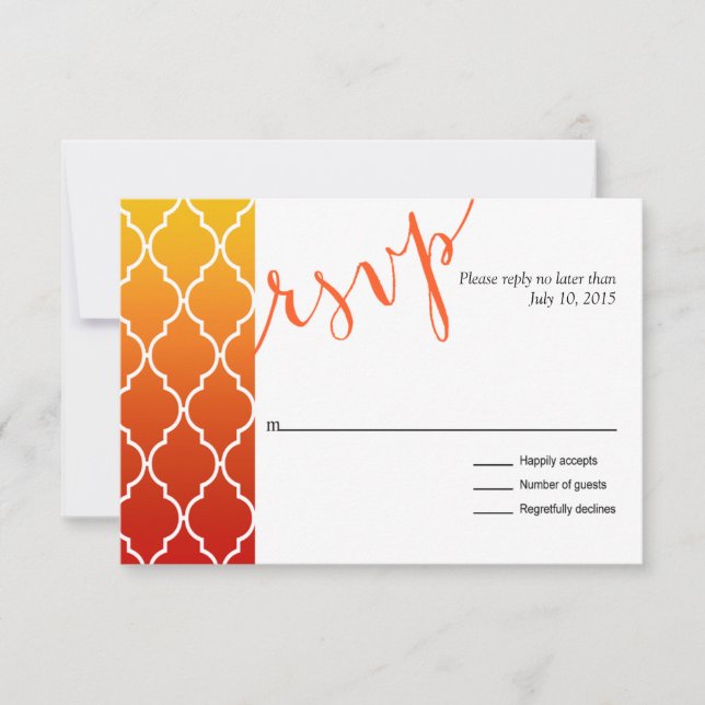 Respuesta RSVP Geométrica de Quatrefoil Ombre | at (Anverso)