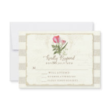 Respuesta RSVP Loro Botánico Vintage Tulip Art