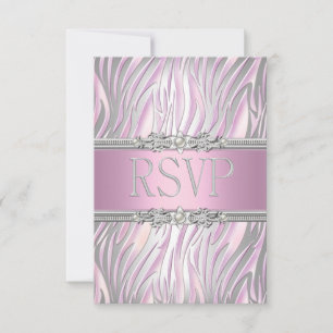Respuesta RSVP Respuesta Cebra Plata Blanca Rosa
