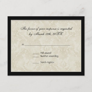 Respuesta RSVP, rosas rosas rosas crema impresioni
