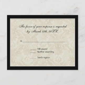 Respuesta RSVP, rosas rosas rosas crema impresioni