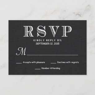 Respuesta RSVP Rustic Burlap Boda - Negro